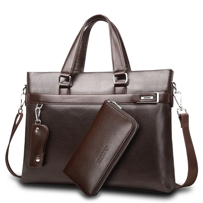 Promotions 2019 New Fashion Bag Men Briefcase PU Leather Men Bags Business Brand Male Briefcases Handbags Wholesale High Quality