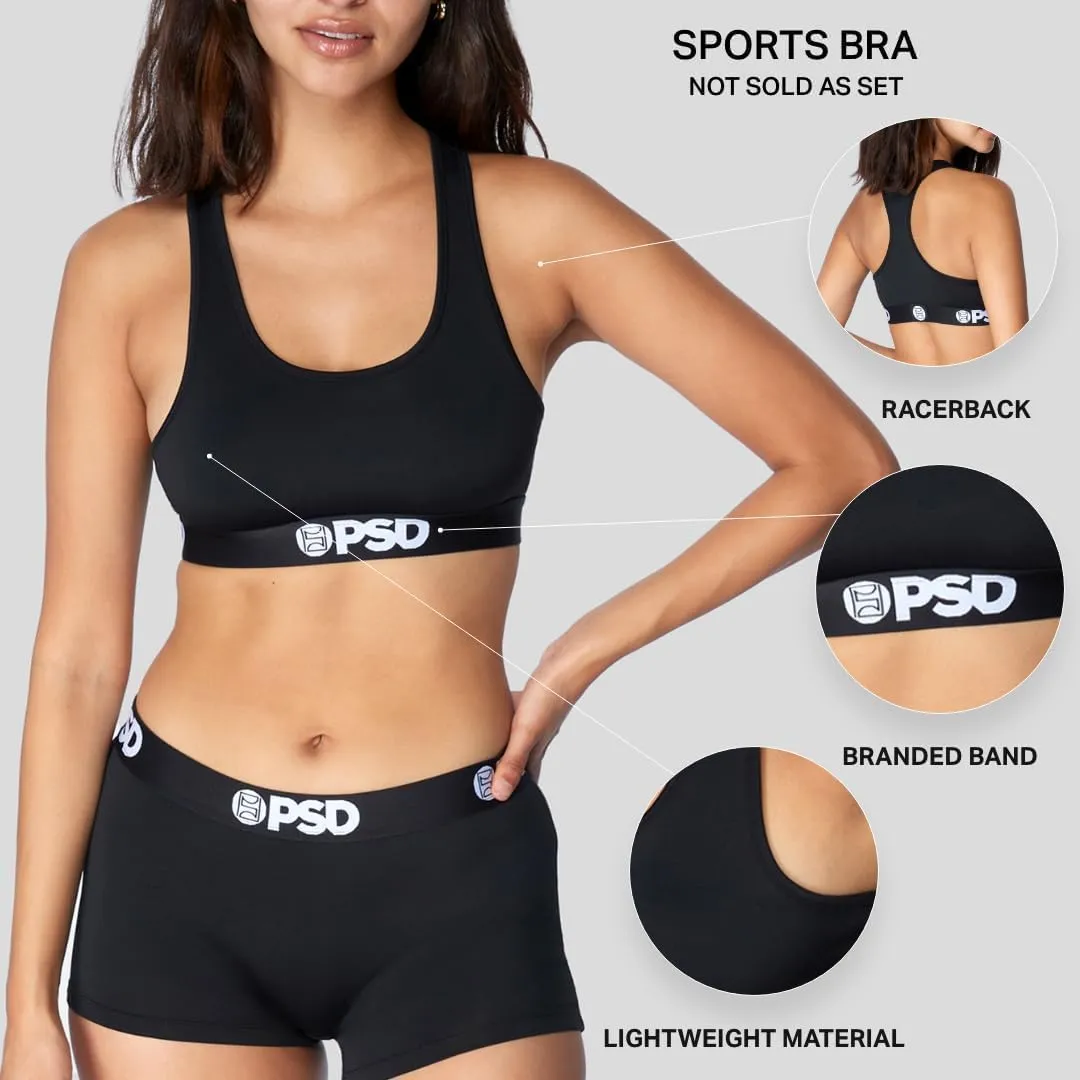 PSD Women's Bandana Print Sports Bra - Racerback Sports Bras for Women with Breathable Microfiber Fabric