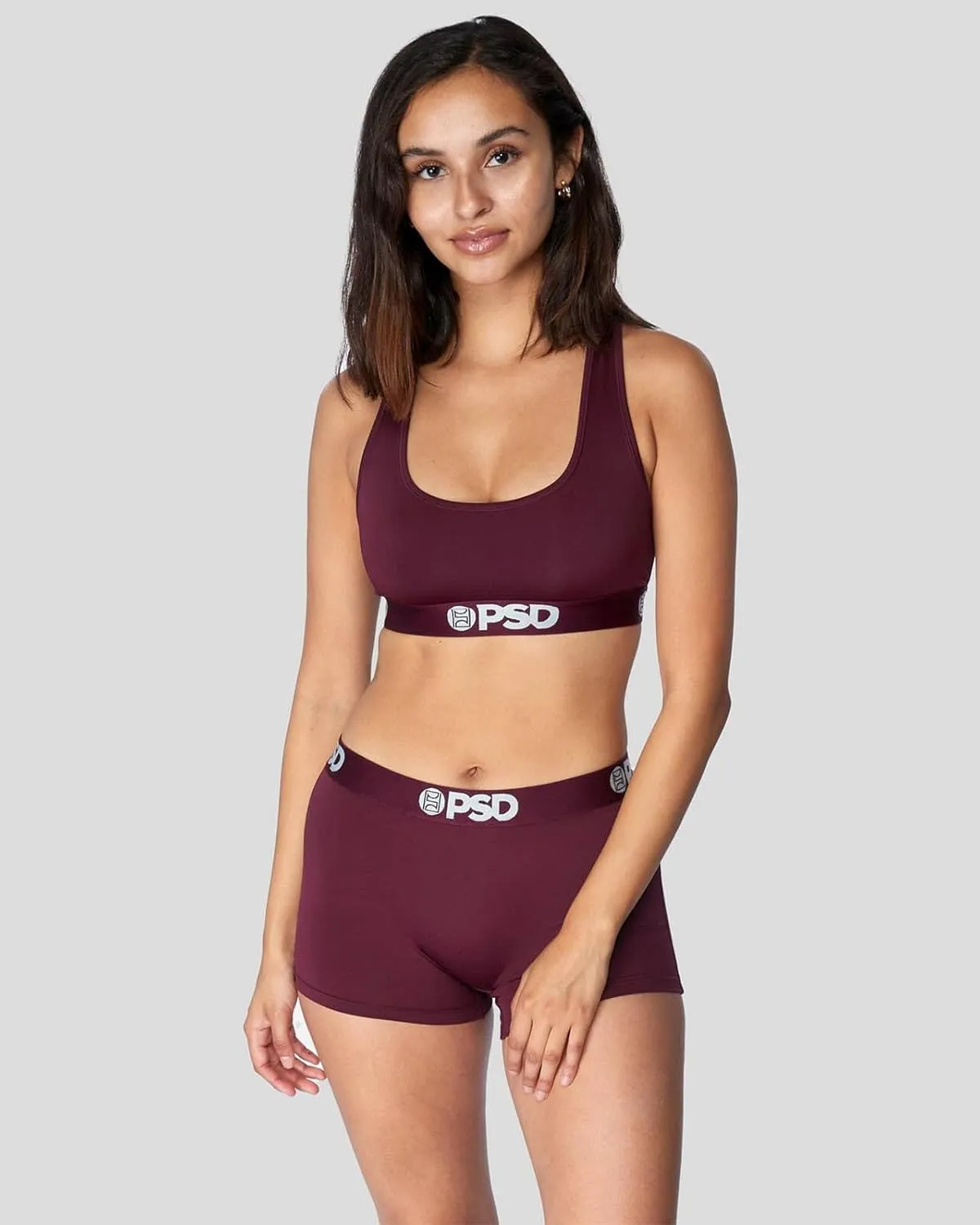PSD Women's Basic Solid Sports Bra - Racerback Sports Bras for Women with Breathable Microfiber Fabric