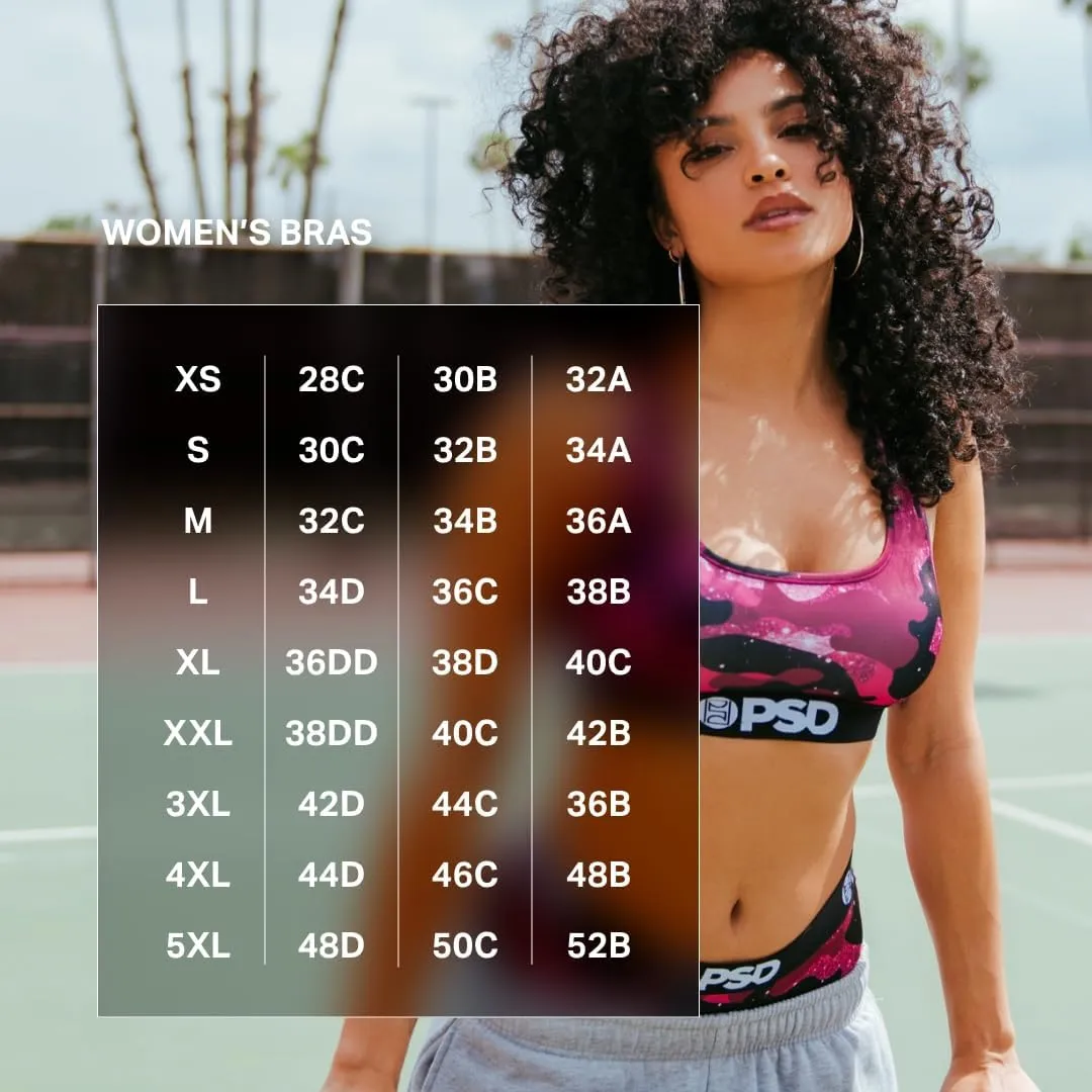 PSD Women's Basic Solid Sports Bra - Racerback Sports Bras for Women with Breathable Microfiber Fabric