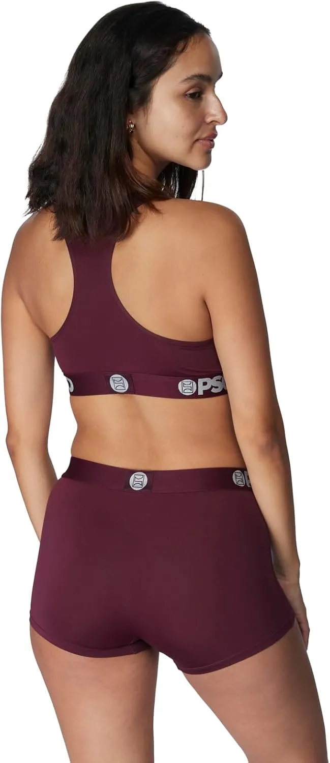 PSD Women's Basic Solid Sports Bra - Racerback Sports Bras for Women with Breathable Microfiber Fabric