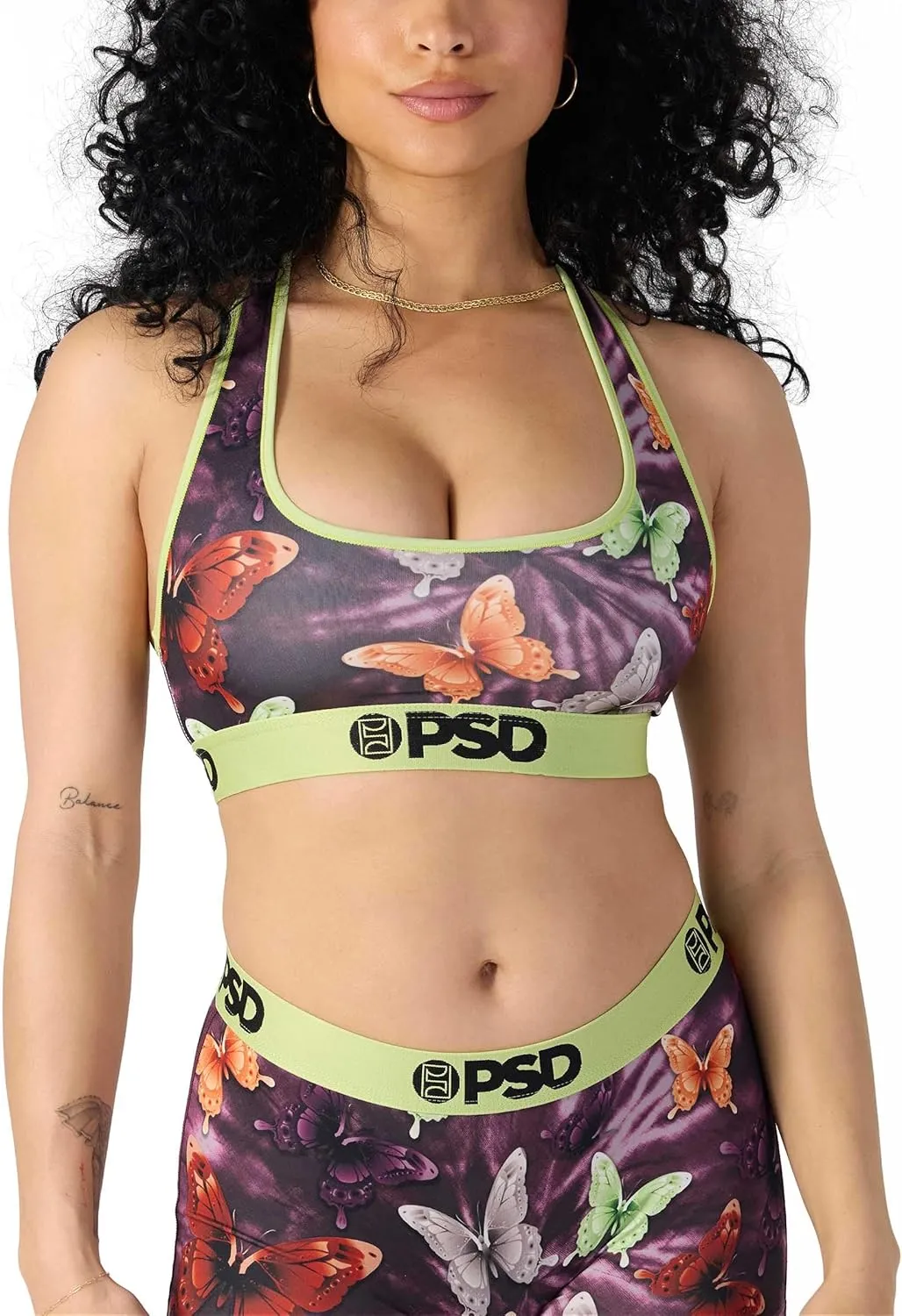 PSD Women's Basic Solid Sports Bra - Racerback Sports Bras for Women with Breathable Microfiber Fabric