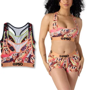 PSD Women's Basic Solid Sports Bra - Racerback Sports Bras for Women with Breathable Microfiber Fabric