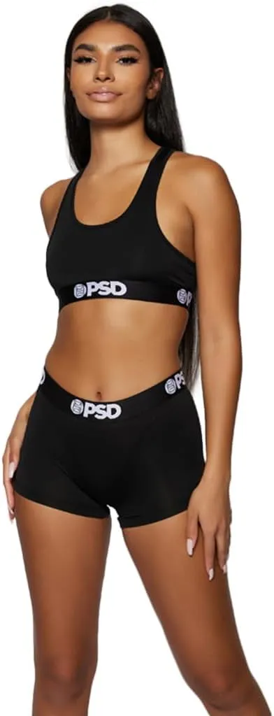 PSD Women's Basic Solid Sports Bra - Racerback Sports Bras for Women with Breathable Microfiber Fabric