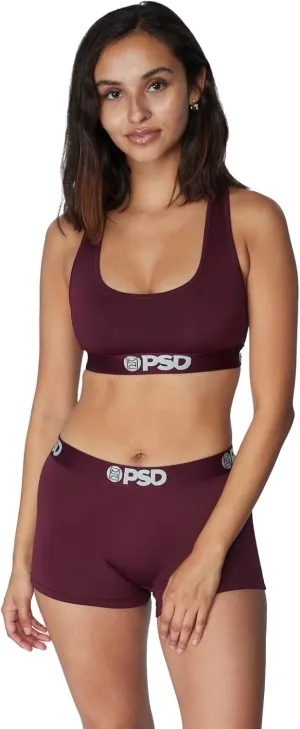 PSD Women's Basic Solid Sports Bra - Racerback Sports Bras for Women with Breathable Microfiber Fabric