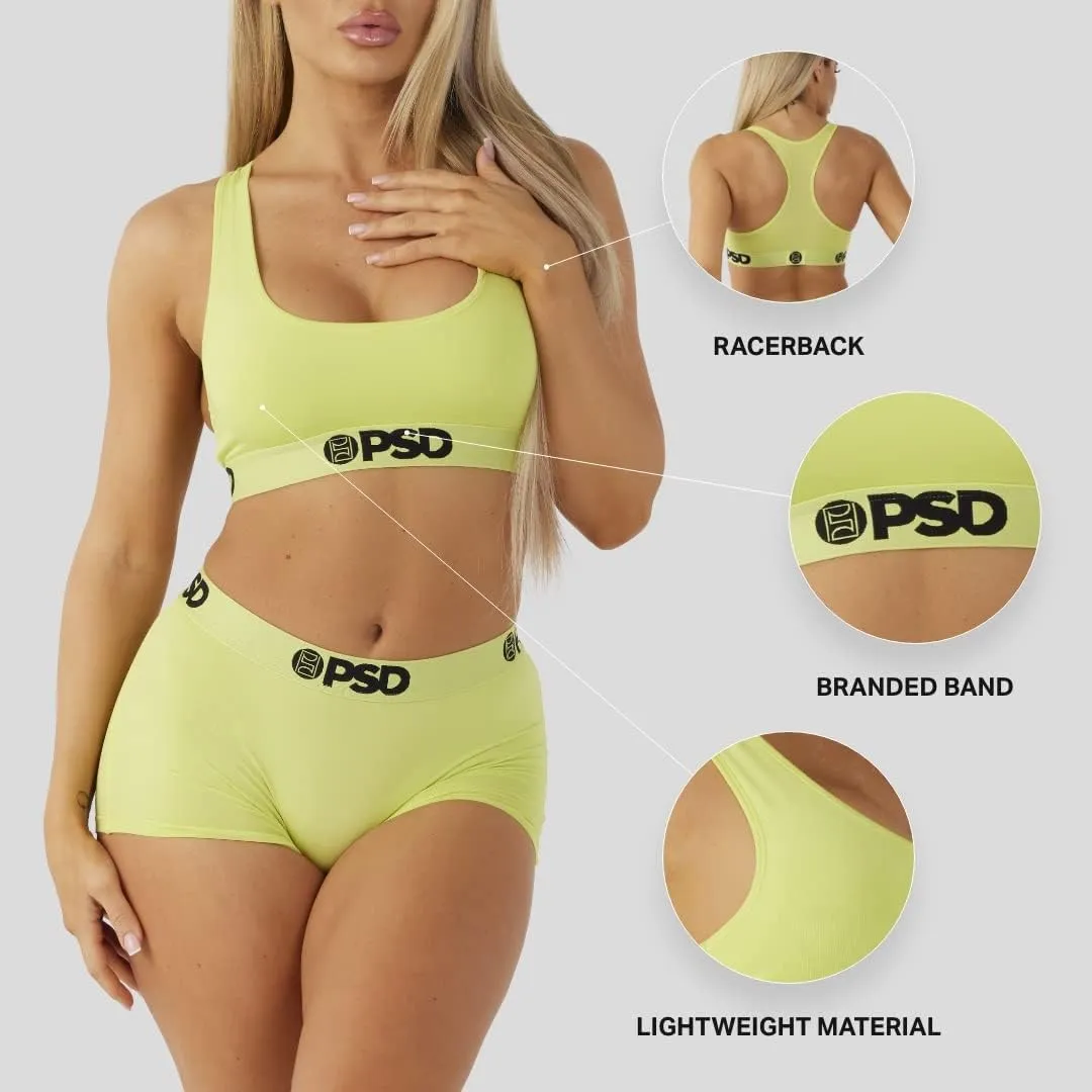 PSD Women's Playboy Sports Bra - Racerback Sports Bras for Women with Breathable Microfiber Fabric