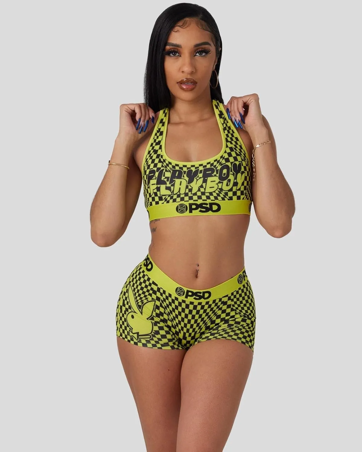 PSD Women's Playboy Sports Bra - Racerback Sports Bras for Women with Breathable Microfiber Fabric