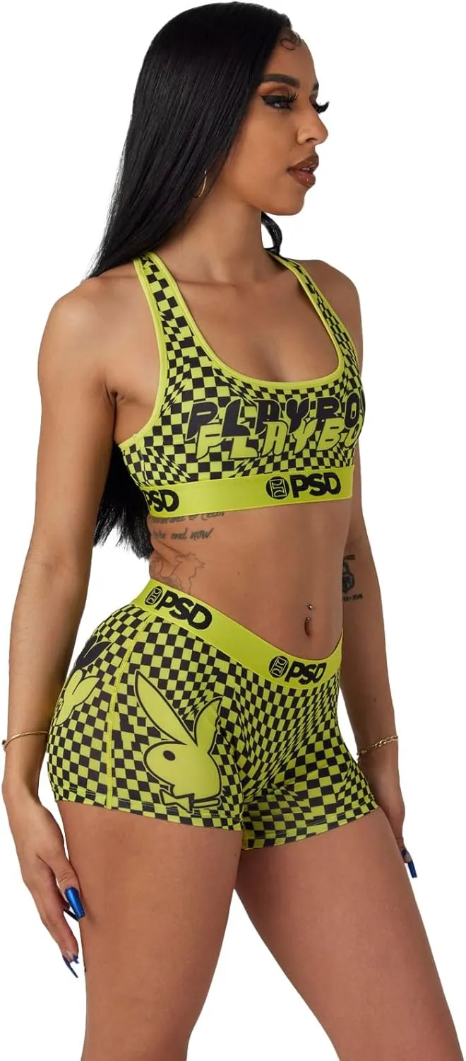 PSD Women's Playboy Sports Bra - Racerback Sports Bras for Women with Breathable Microfiber Fabric