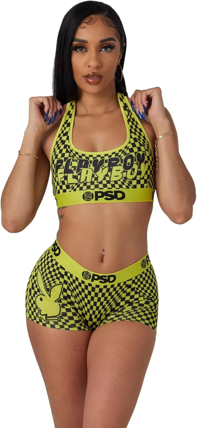 PSD Women's Playboy Sports Bra - Racerback Sports Bras for Women with Breathable Microfiber Fabric