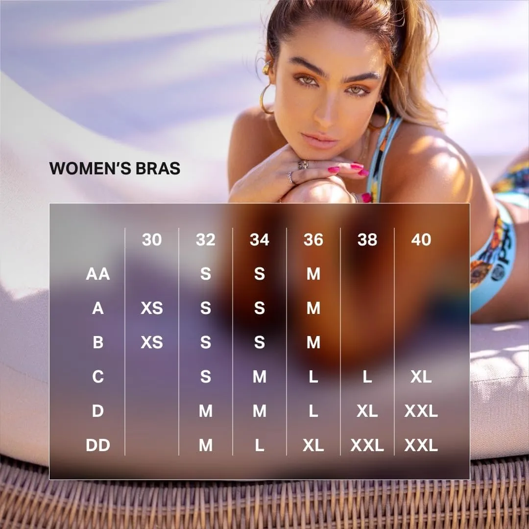 PSD Women's Playboy Sports Bra - Racerback Sports Bras for Women with Breathable Microfiber Fabric