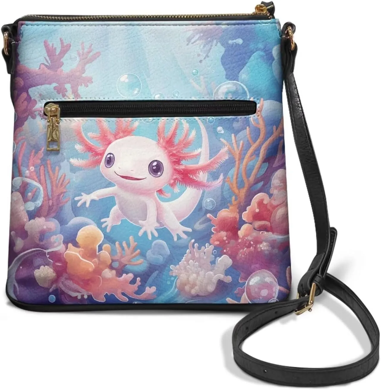 PU Crossbody Bags for Women Large Multiple Pockets Bag Fashion Sling Hobo Bag with Zipper for Working Shopping