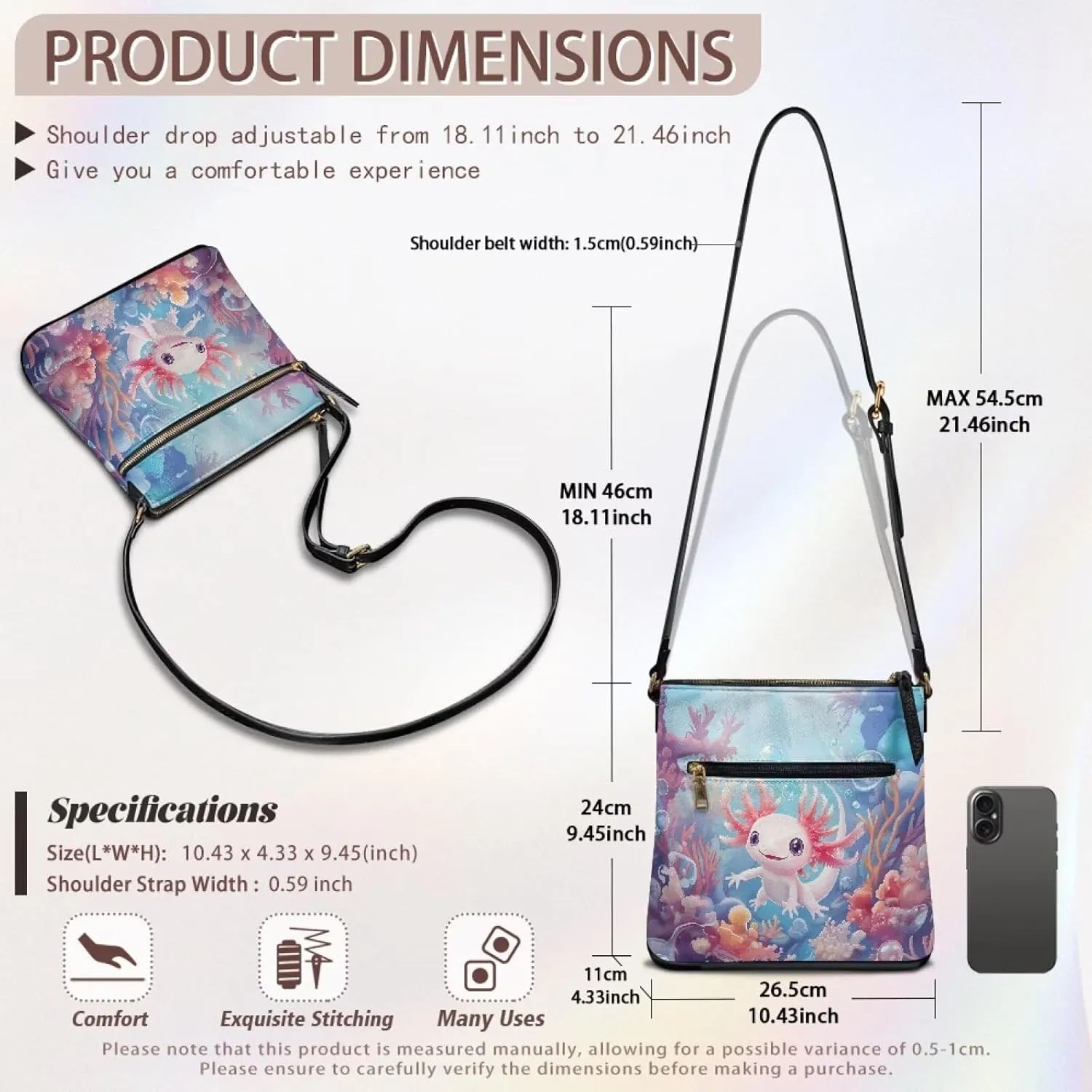 PU Crossbody Bags for Women Large Multiple Pockets Bag Fashion Sling Hobo Bag with Zipper for Working Shopping