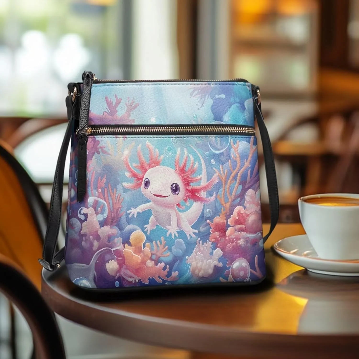 PU Crossbody Bags for Women Large Multiple Pockets Bag Fashion Sling Hobo Bag with Zipper for Working Shopping