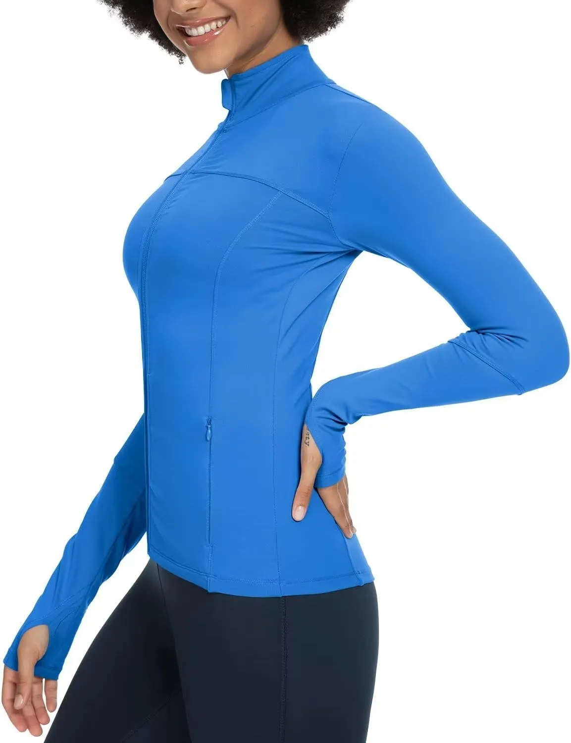 QUEENIEKE Womens Running Jackets Athletic Workout Scrub Jacket Track Full Zip Up Gym for Women Yoga Top