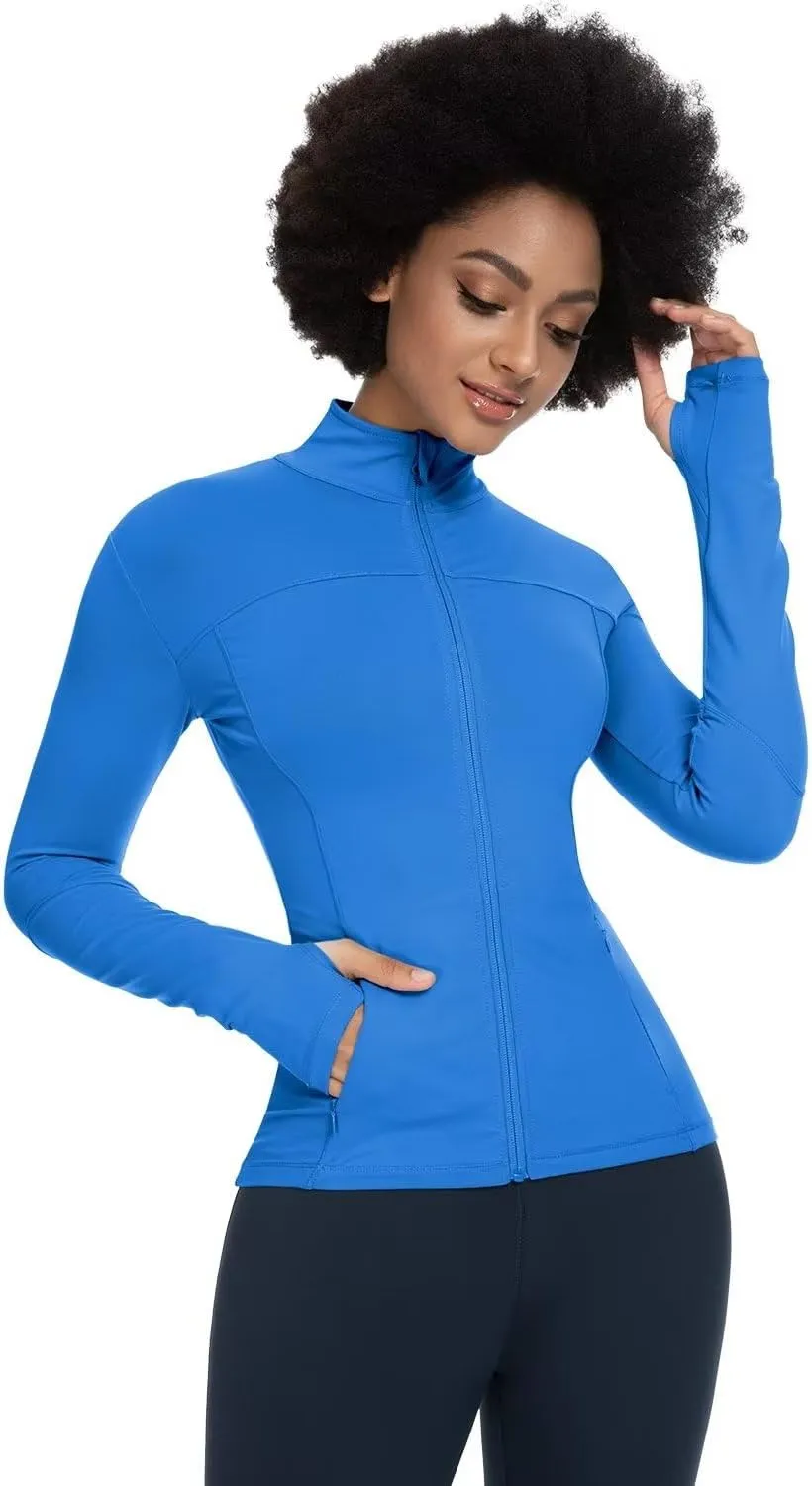 QUEENIEKE Womens Running Jackets Athletic Workout Scrub Jacket Track Full Zip Up Gym for Women Yoga Top