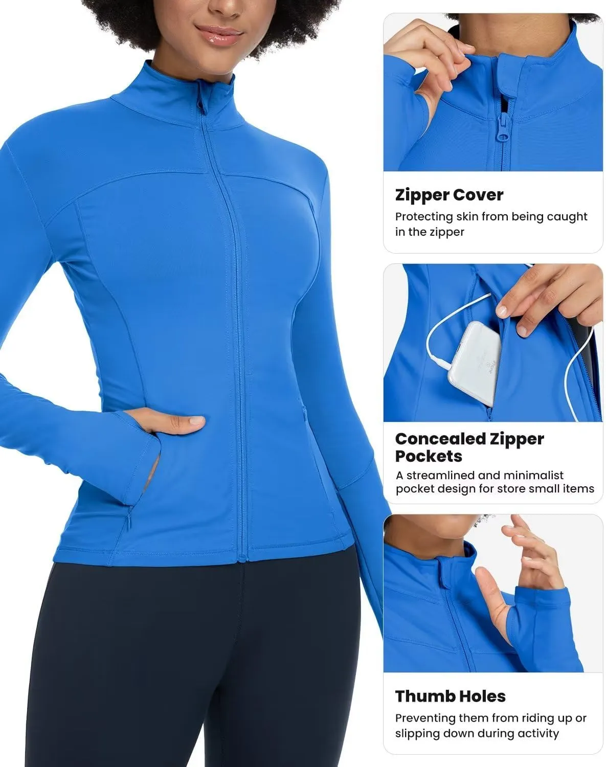 QUEENIEKE Womens Running Jackets Athletic Workout Scrub Jacket Track Full Zip Up Gym for Women Yoga Top