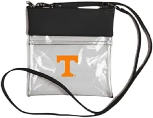 R73 Tennessee Clear Black Vegan Leather Gameday Crossbody Bag Purse