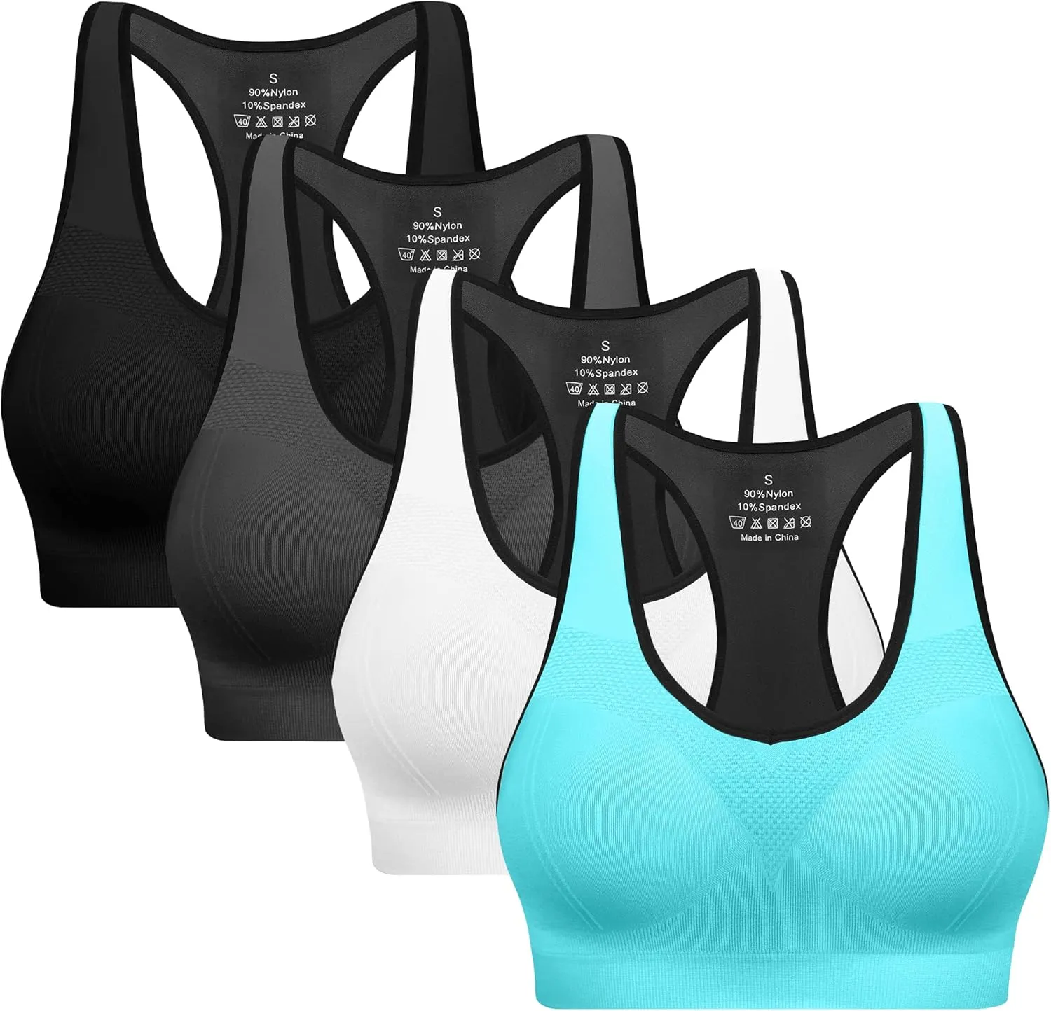 Racerback Sports Bras for Women with Pads - High Impact Athletic Tank Tops for Yoga and Workout Brassieres Bra