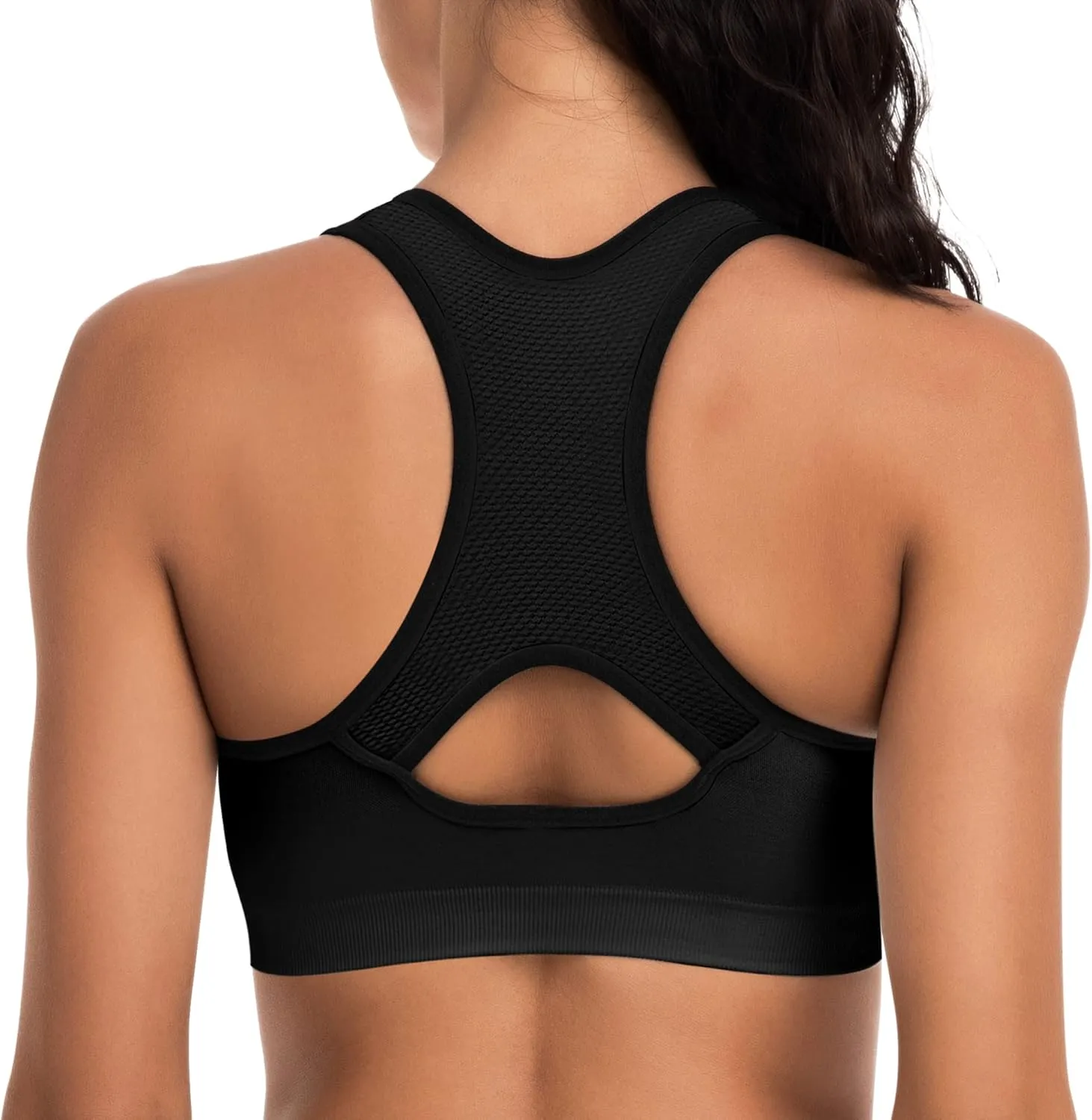 Racerback Sports Bras for Women with Pads - High Impact Athletic Tank Tops for Yoga and Workout Brassieres Bra