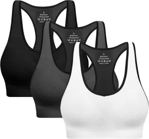 Racerback Sports Bras for Women with Pads - High Impact Athletic Tank Tops for Yoga and Workout Brassieres Bra