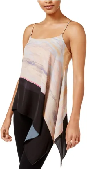 Rachel Roy Womens Printed Asymmetrical Tank Top