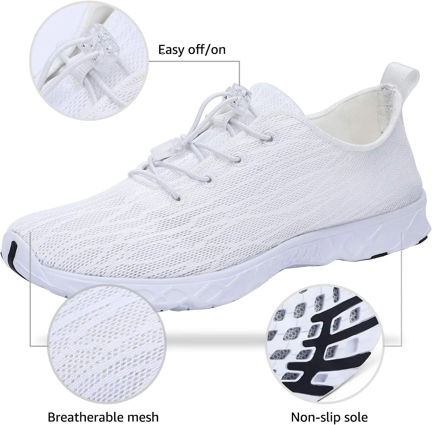 Racqua Women Men Breathable Mesh Water Shoes