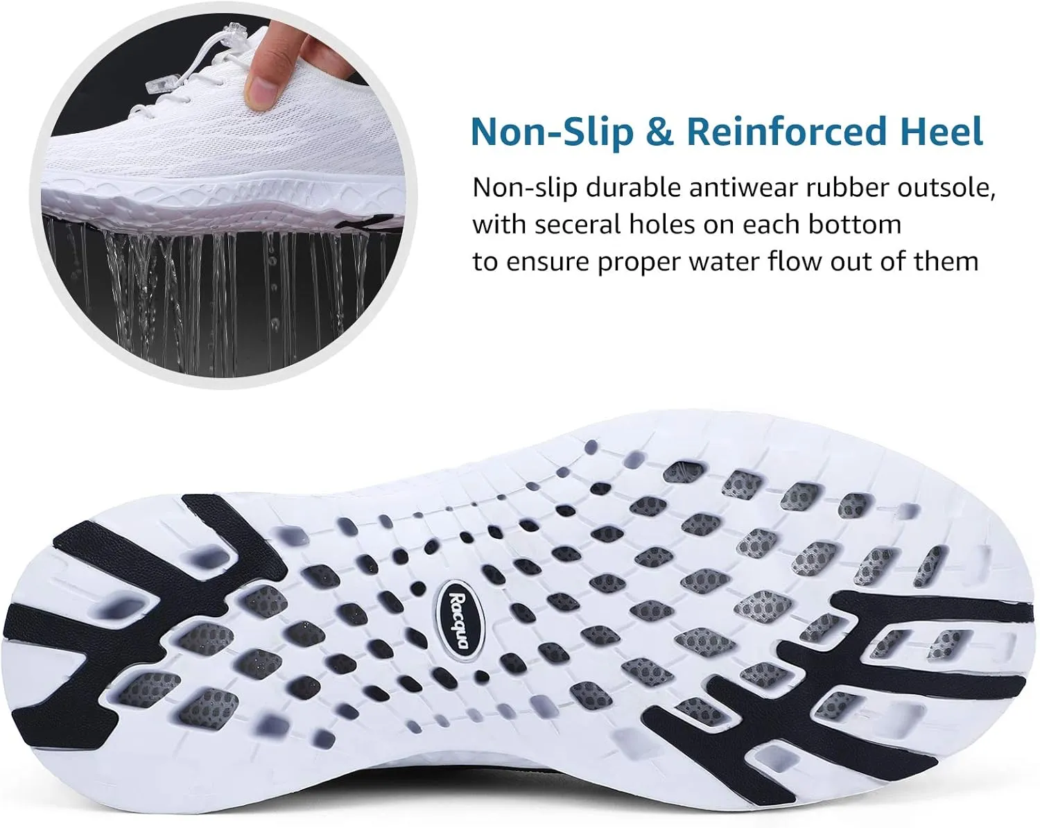 Racqua Women Men Breathable Mesh Water Shoes