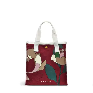 Radley Abstract Rose Small Open Top Grab Bag - Cranberry
