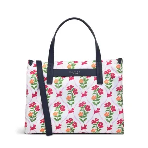 Radley Finsbury Park Carousel Floral Medium Ziptop Grab Bag - Chalk
