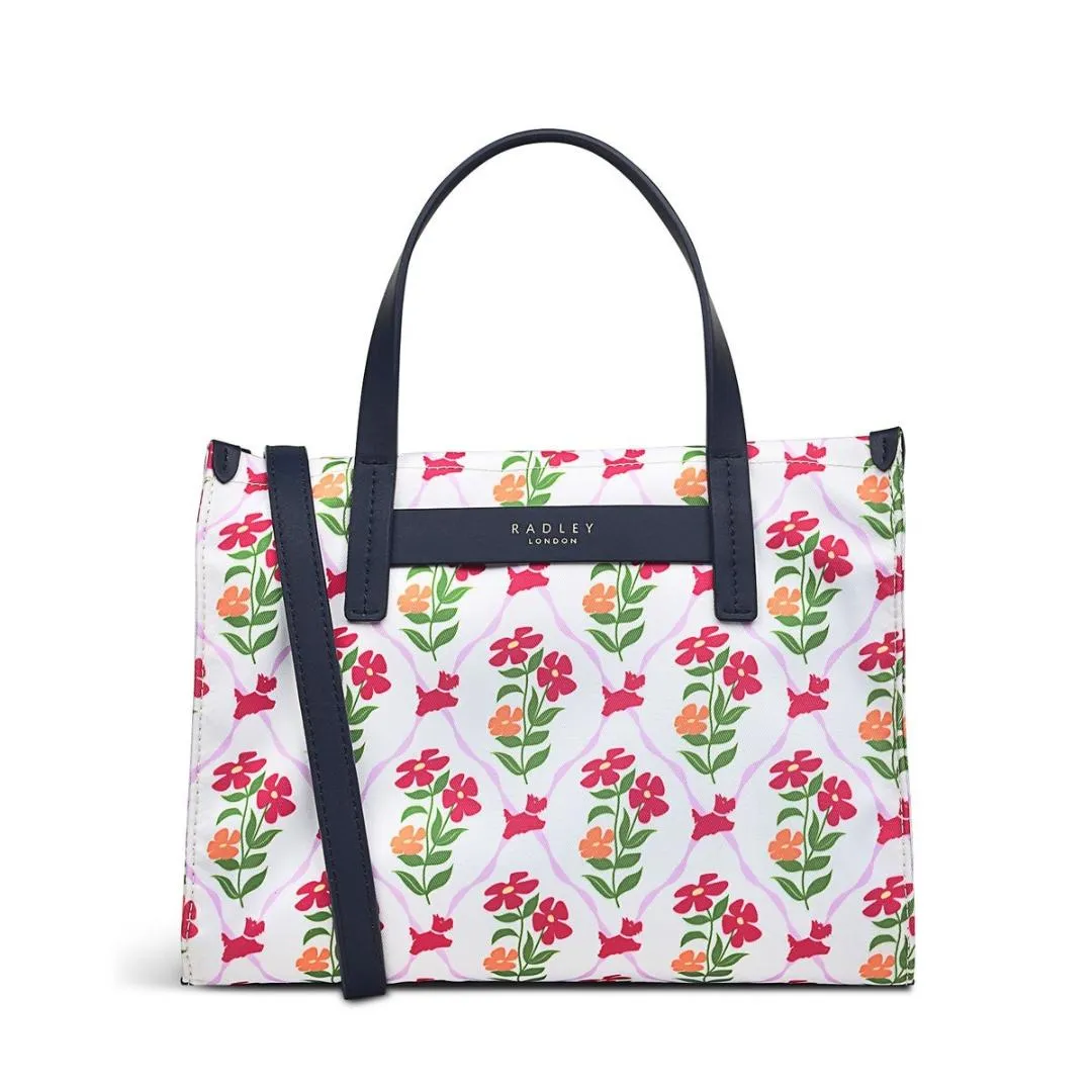 Radley Finsbury Park Carousel Floral Medium Ziptop Grab Bag - Chalk