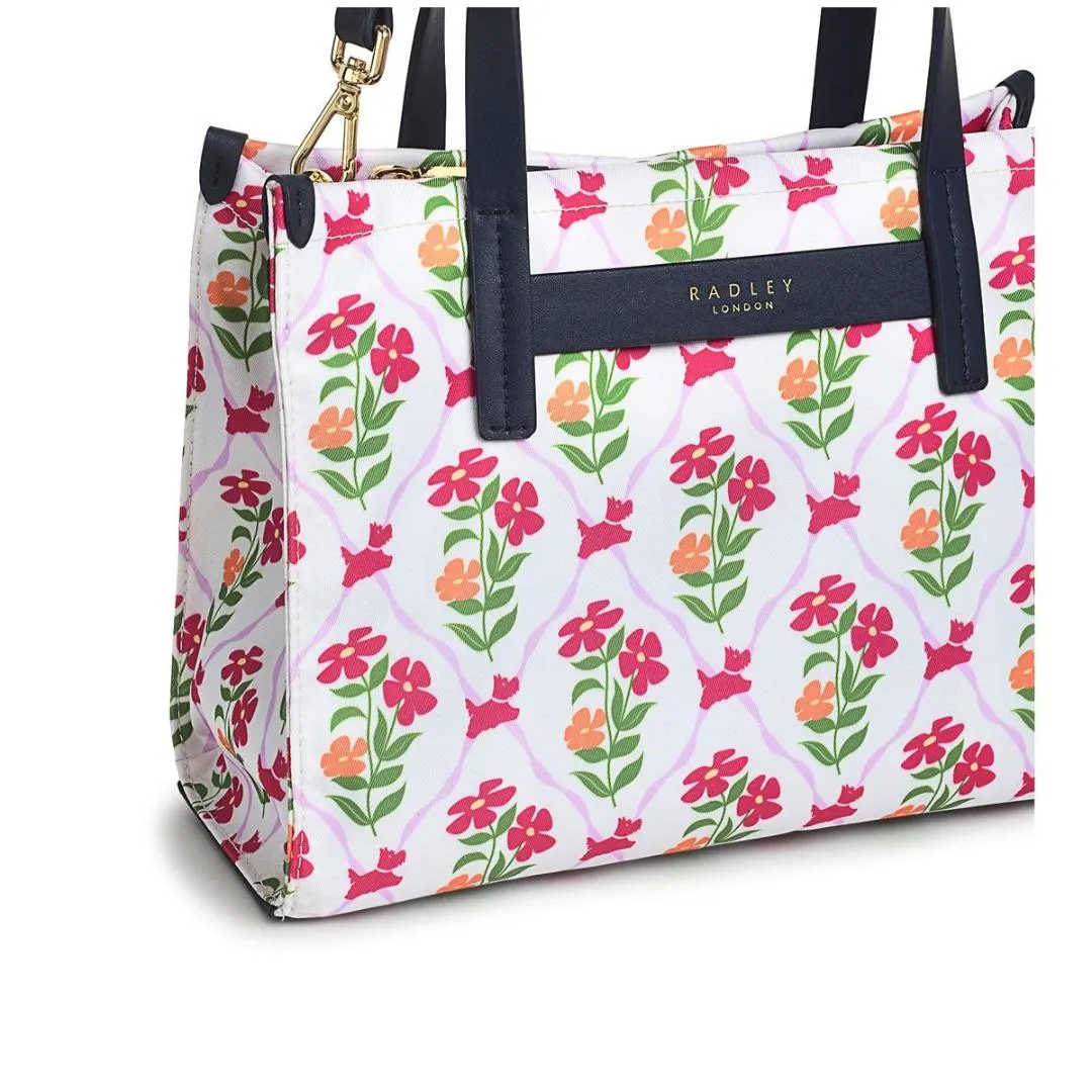 Radley Finsbury Park Carousel Floral Medium Ziptop Grab Bag - Chalk