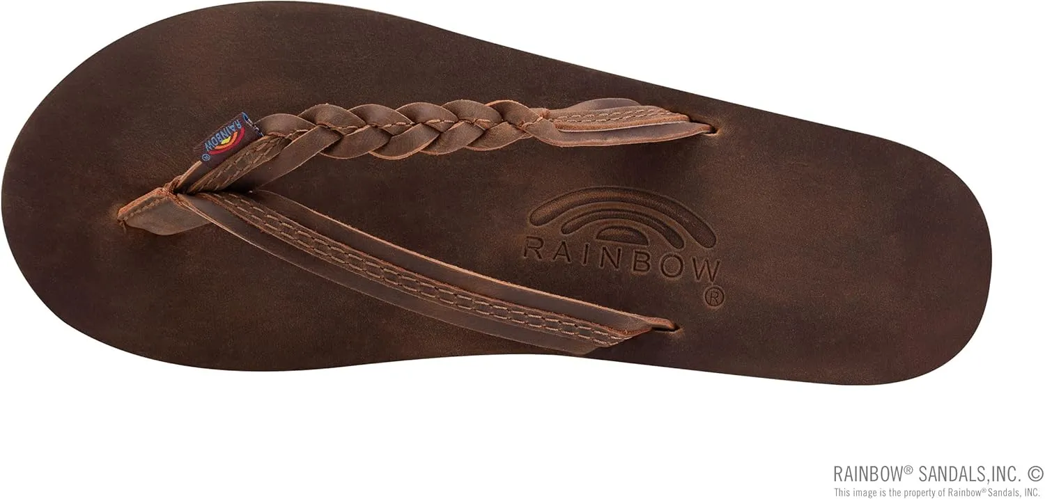 Rainbow Sandals Women’s Flirty Braidy Premier Leather w/Single Braided Strap