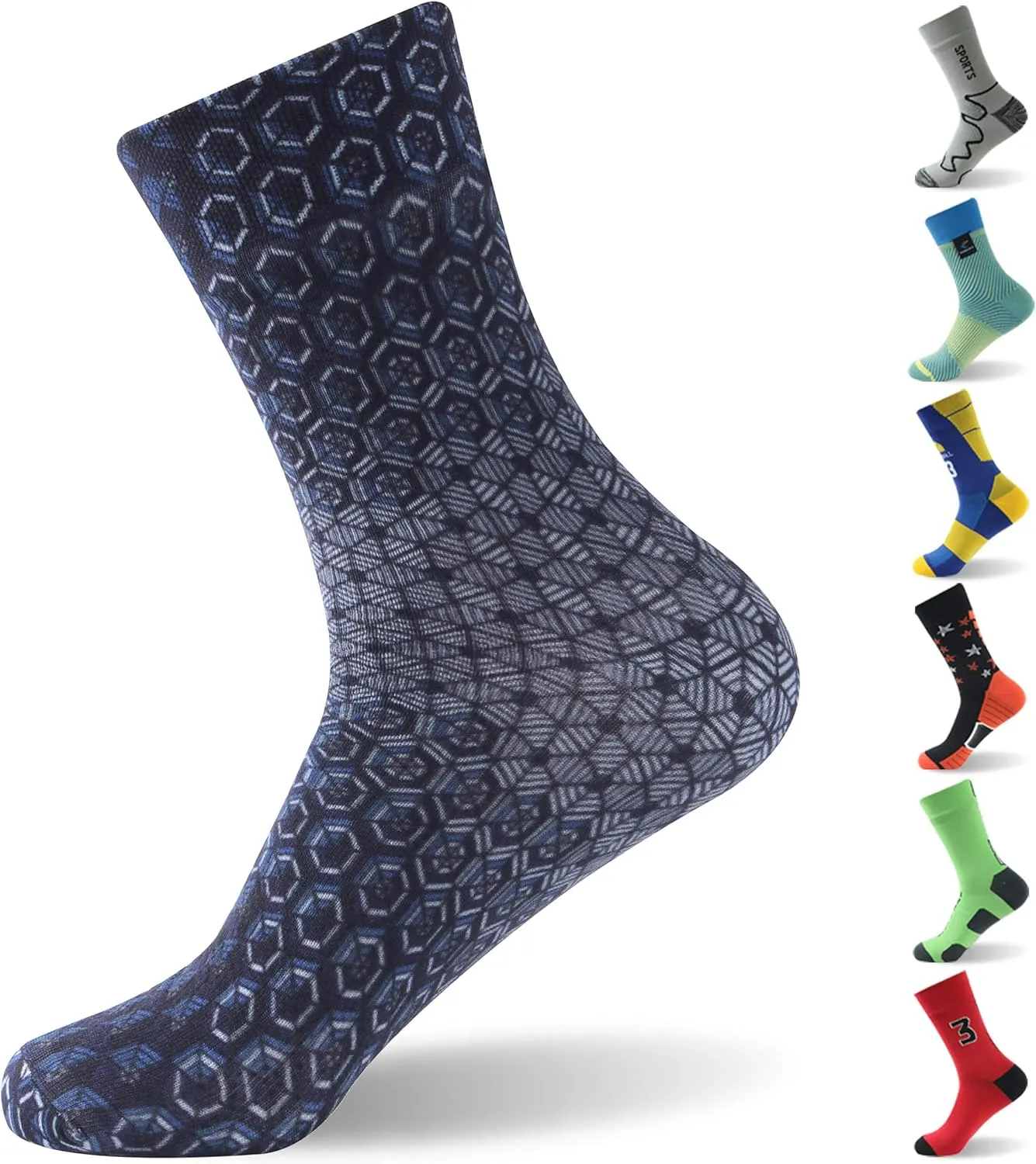 RANDY SUN Ultra-thin Golf Waterproof Socks, Breathable Men's Women's Sports Mid Calf Socks 1&2 Pairs
