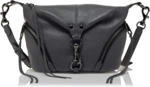 Rebecca Minkoff Small Julian Crossbody, Black/Palladium Silver Hardware