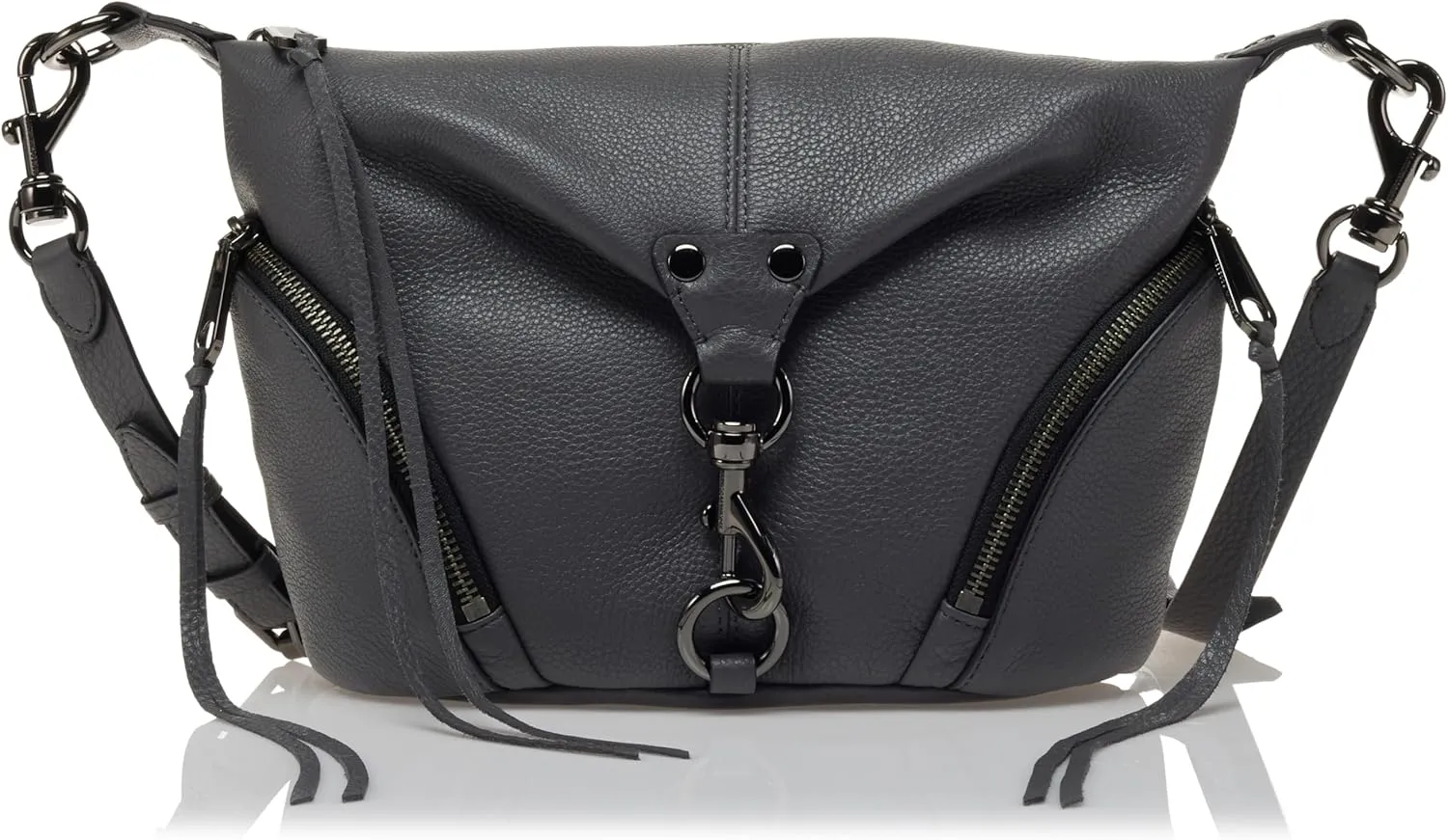 Rebecca Minkoff Small Julian Crossbody, Black/Palladium Silver Hardware