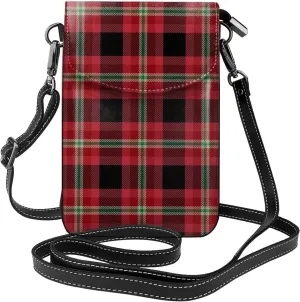 Red Green Buffalo Check Plaid Christmas Pattern Causal Sling Bag Print Novelty Cell Phone Purse Wallet Lightweight Crossbody Bags for Women Girls