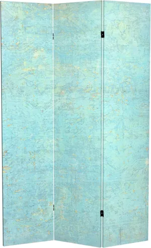 Red Lantern 6 ft. Tall Double Sided Voice of The Sky Canvas Room Divider, Blue