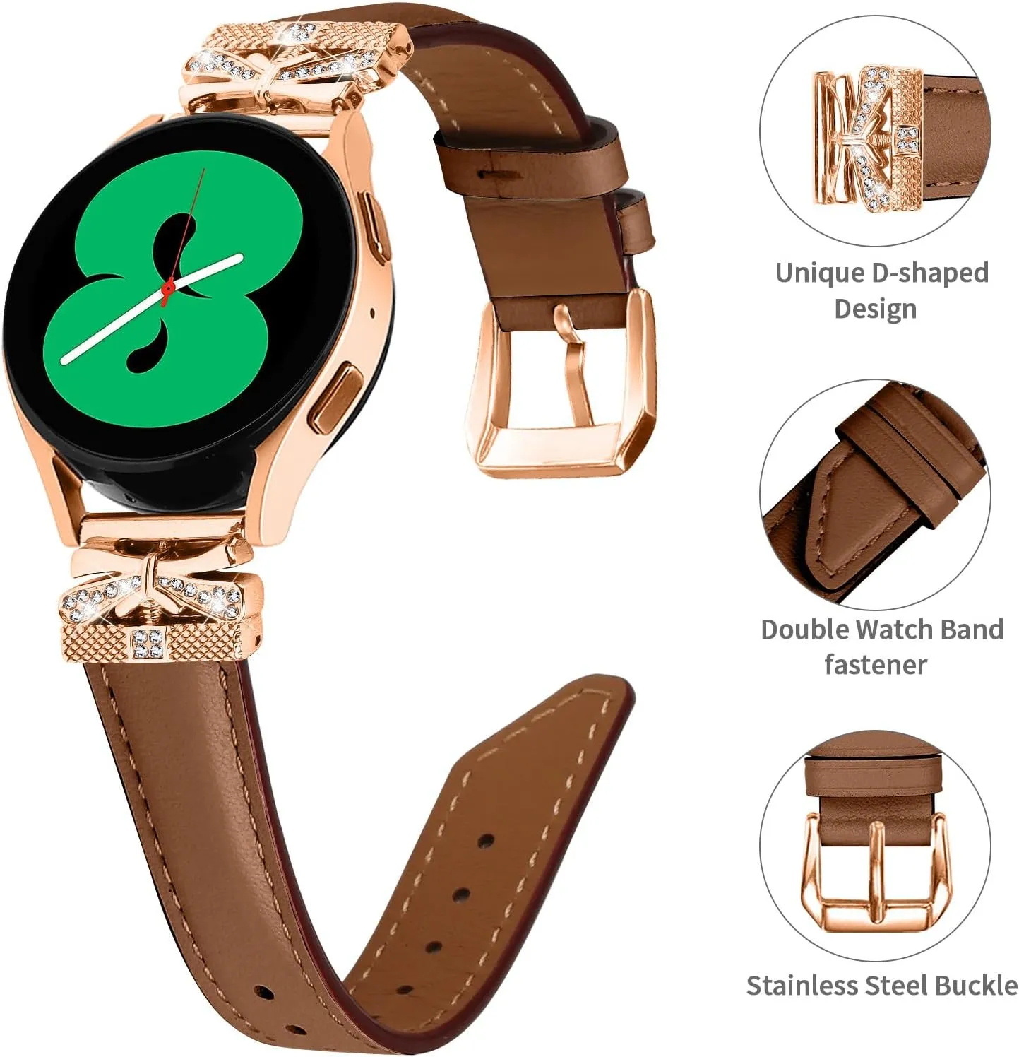 Replacement straps for watches Compatible With Galaxy Watch 3 41mm,Adjustable Genuine Leather Wrist Strap with Metal Buckle for Galaxy Watch 42mm/Active/Active2/Gear S2