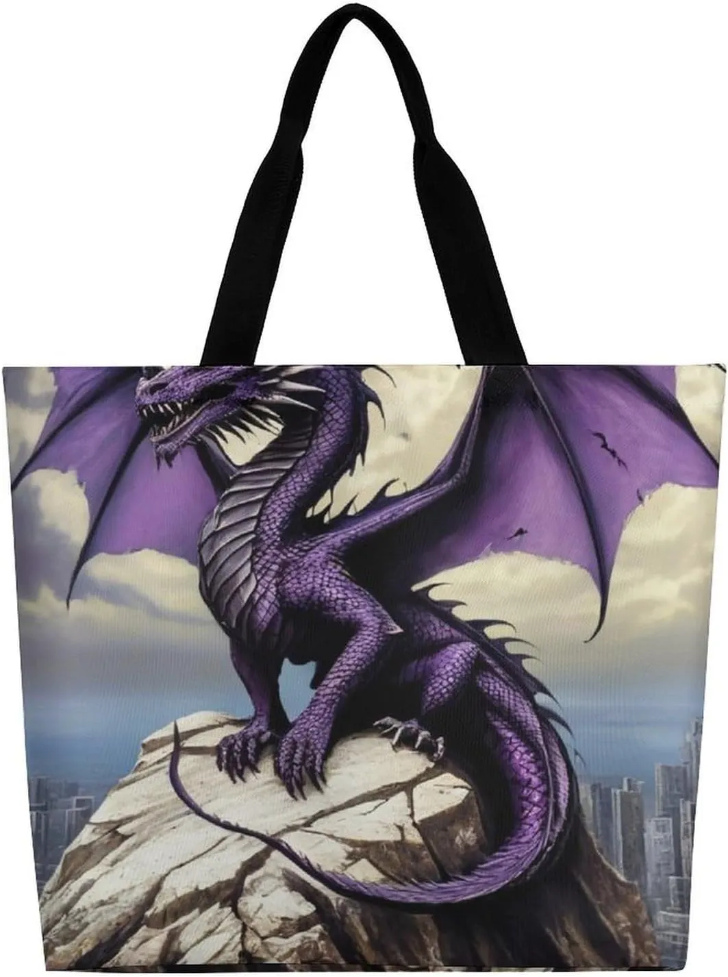 Reusable Grocery Bag for Women, Portable Large Shopping Storage Bag Casual Shoulder Handbags