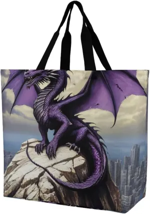 Reusable Grocery Bag for Women, Portable Large Shopping Storage Bag Casual Shoulder Handbags