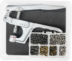 Rivets for Leather, Leather Rivet Kit, 4 Colors 3 Sizes Leather Rivets and Snaps for Leather Crafts, Clothes, Shoes, Leather Boots, Bags, Decoration (8mm Rivets&Pliers)