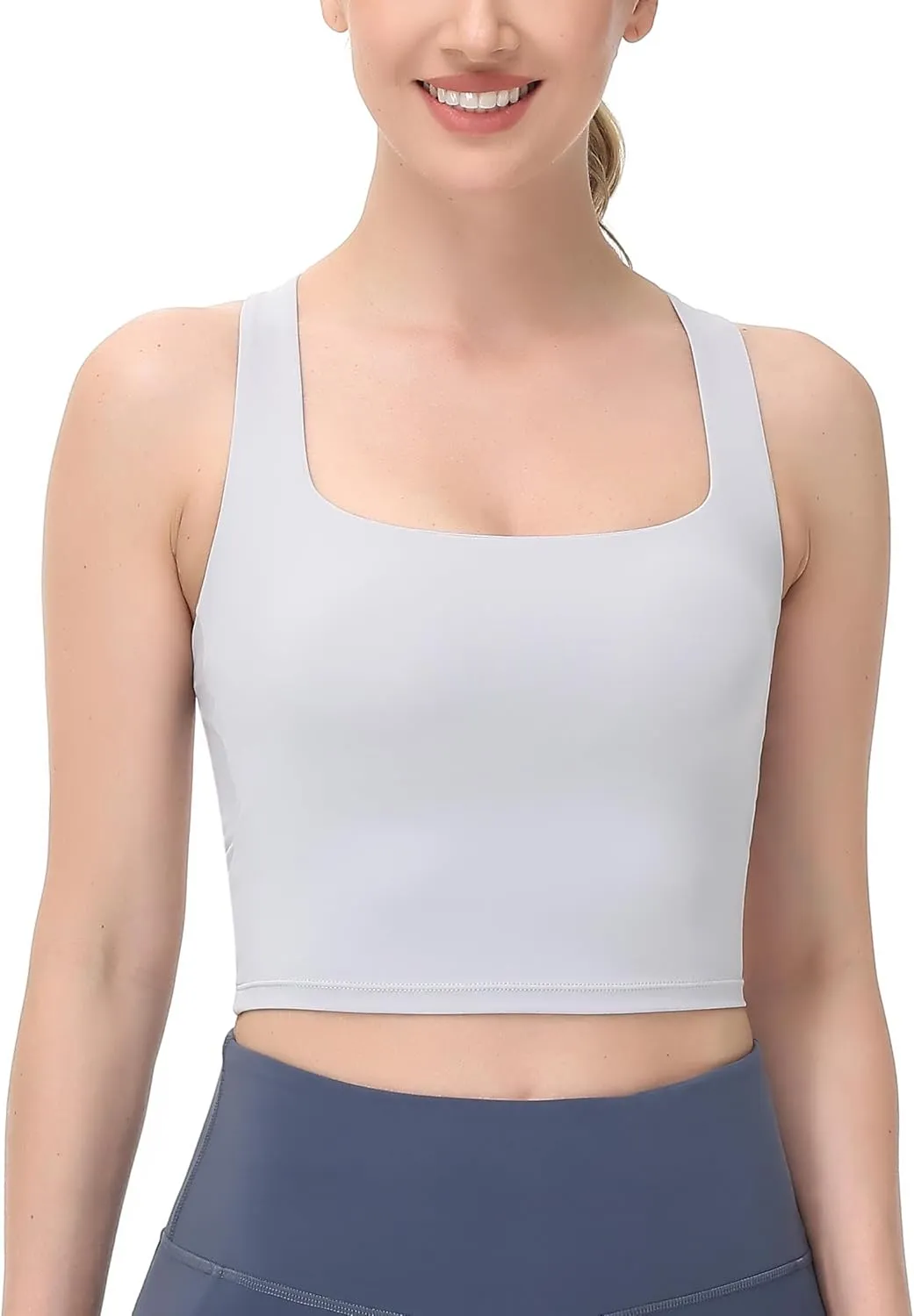 romansong Strappy Yoga Sports Bras for Women Padded Criss-Cross Back Tank Tops