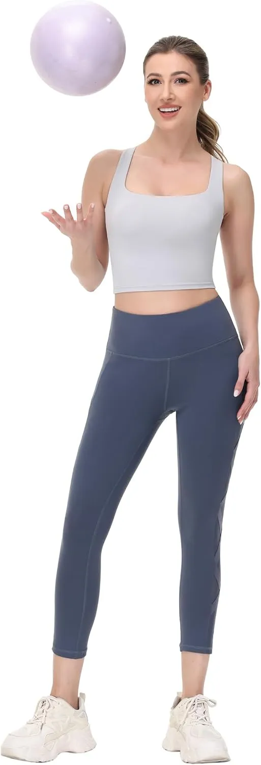 romansong Strappy Yoga Sports Bras for Women Padded Criss-Cross Back Tank Tops