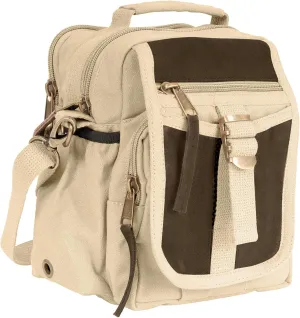 Rothco Vintage Canvas & Leather Travel Shoulder Bag for Organizing Essentials