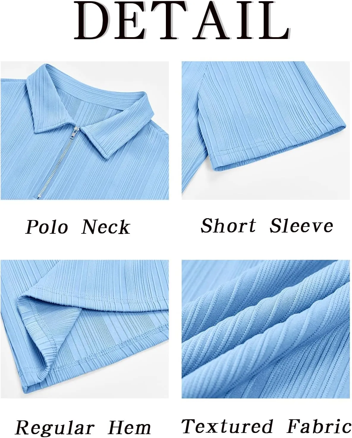 Runcati Mens Quarter Zip Polo Shirts Knit Textured Casual Short Sleeve Shirt Lightweight Golf Tops