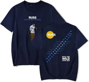 Russ Into The Wild Tour 2025 T-Shirts Printed Graphic, Casual Loose Fit Holiday Tops