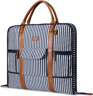 S-ZONE Carry on Garment Bag for Business Travel Canvas Leather Men Suit Cover