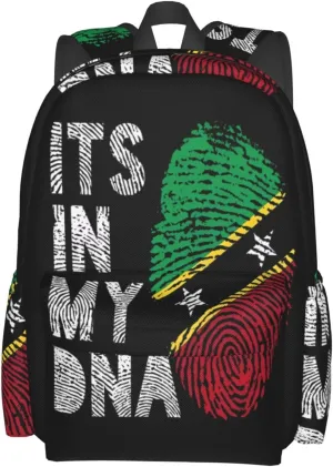 Saint Kitts Nevis Roots Flag Fingers Casual Backpack Large Capacity Travel Backpacks Laptop Daypack Commuter Rucksack Adjustable Strap Sports Bags for Hiking Biking