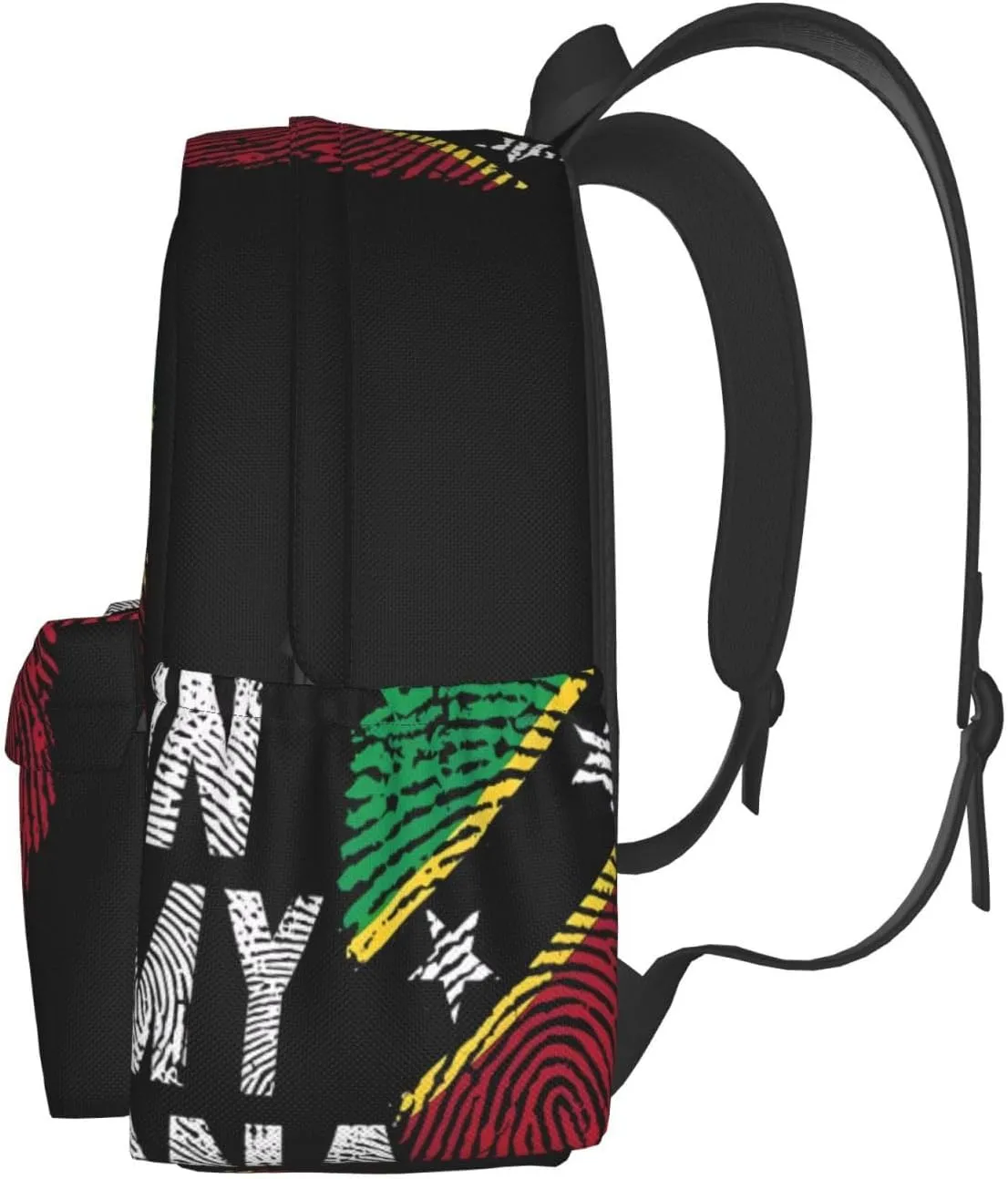 Saint Kitts Nevis Roots Flag Fingers Casual Backpack Large Capacity Travel Backpacks Laptop Daypack Commuter Rucksack Adjustable Strap Sports Bags for Hiking Biking