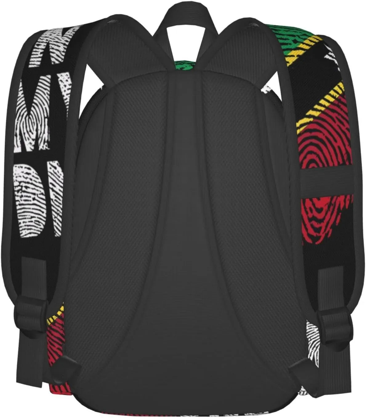 Saint Kitts Nevis Roots Flag Fingers Casual Backpack Large Capacity Travel Backpacks Laptop Daypack Commuter Rucksack Adjustable Strap Sports Bags for Hiking Biking